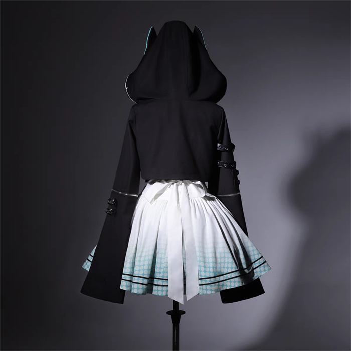 [Electro Kitty] Cyberpunk Lolita Y2K Hoodie & Skirt Set Future Suit