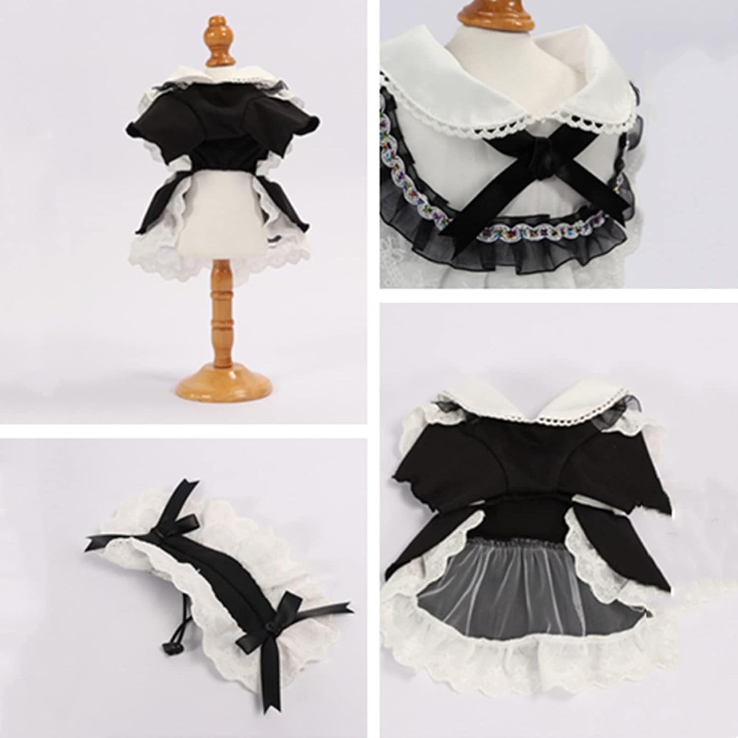 Pet Maid Outfit Adorable Lace Costume For Cats Dogs Rabbits