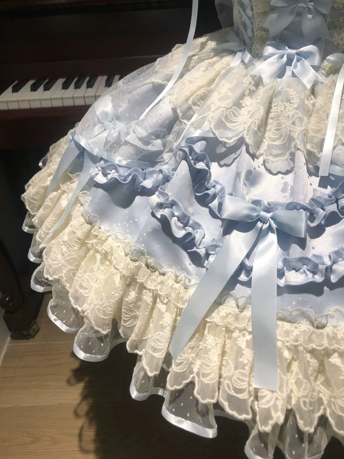 [Butterfly] - Ballet-style Sweet Lolita JSK Dress Sleeveless Kawaii Lace Graduation Cocktail Party Halloween Juniors Dresses