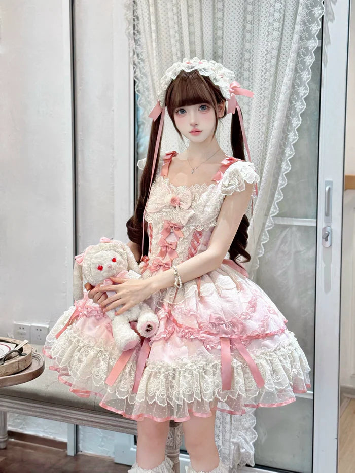 [Butterfly] - Ballet-style Sweet Lolita JSK Dress Sleeveless Kawaii Lace Graduation Cocktail Party Halloween Juniors Dresses