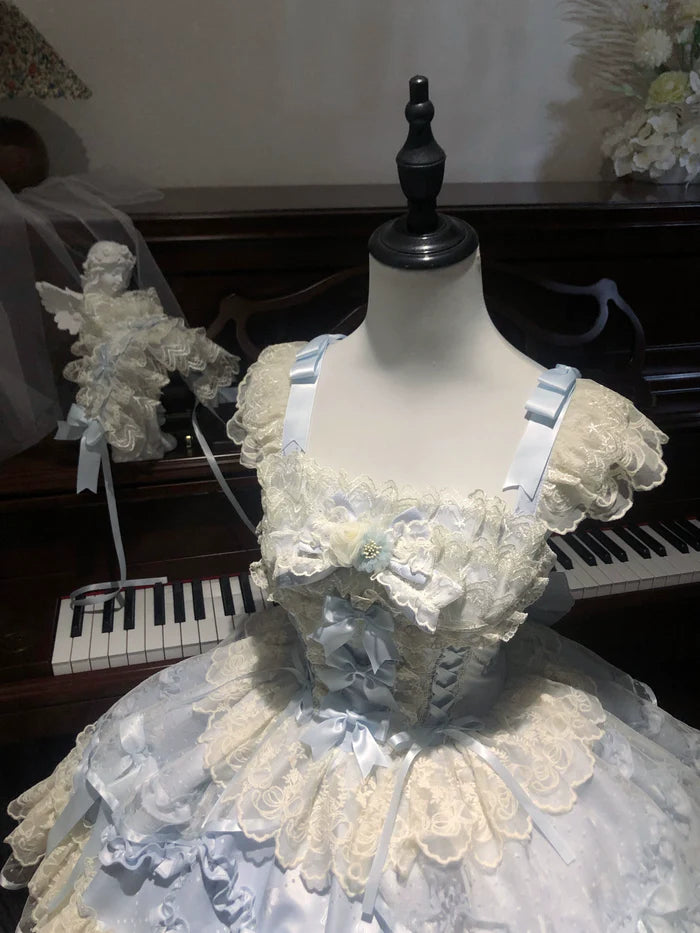 [Butterfly] - Ballet-style Sweet Lolita JSK Dress Sleeveless Kawaii Lace Graduation Cocktail Party Halloween Juniors Dresses