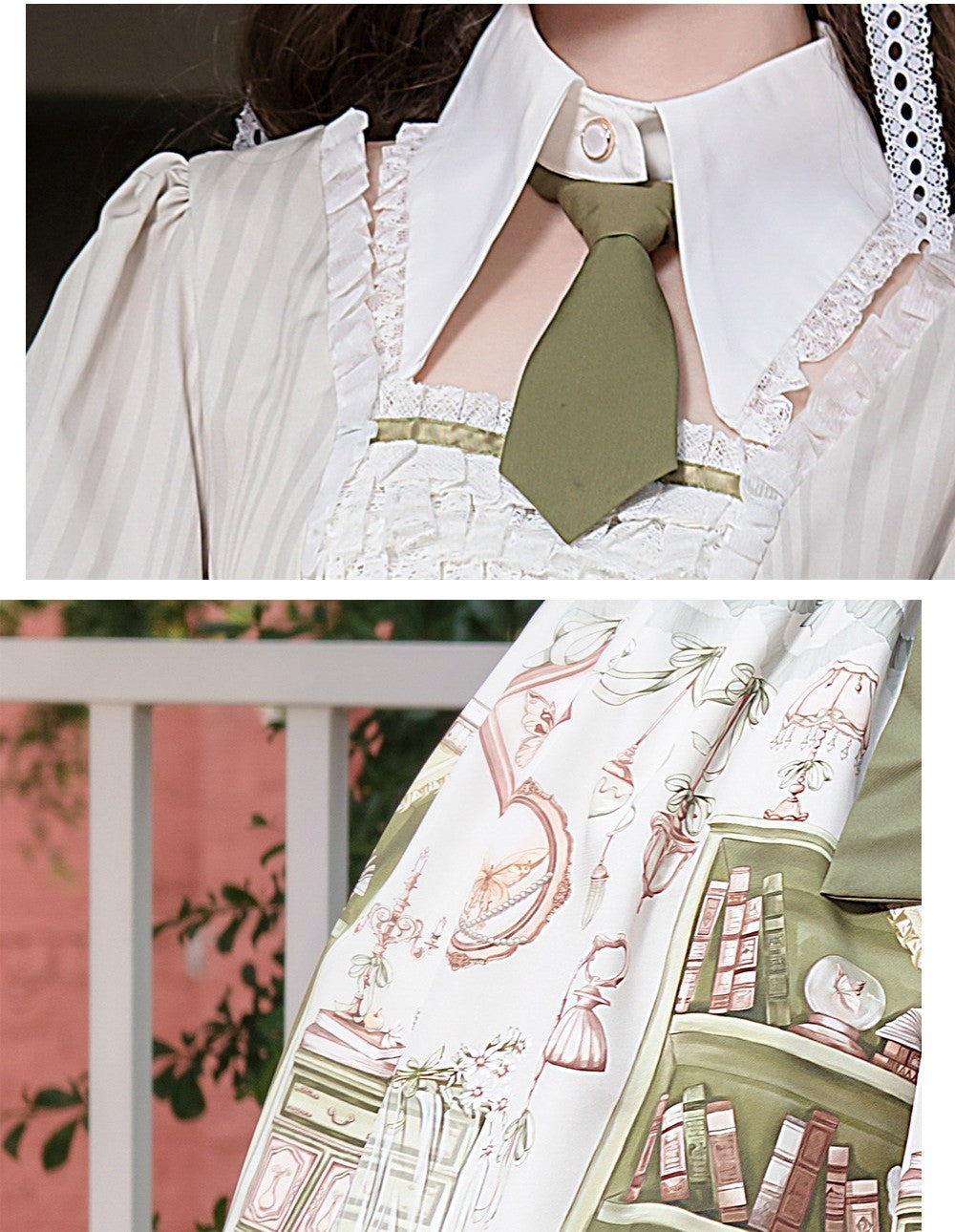[Arlo's Book] Green Retro One-piece School Lady Lolita Dress