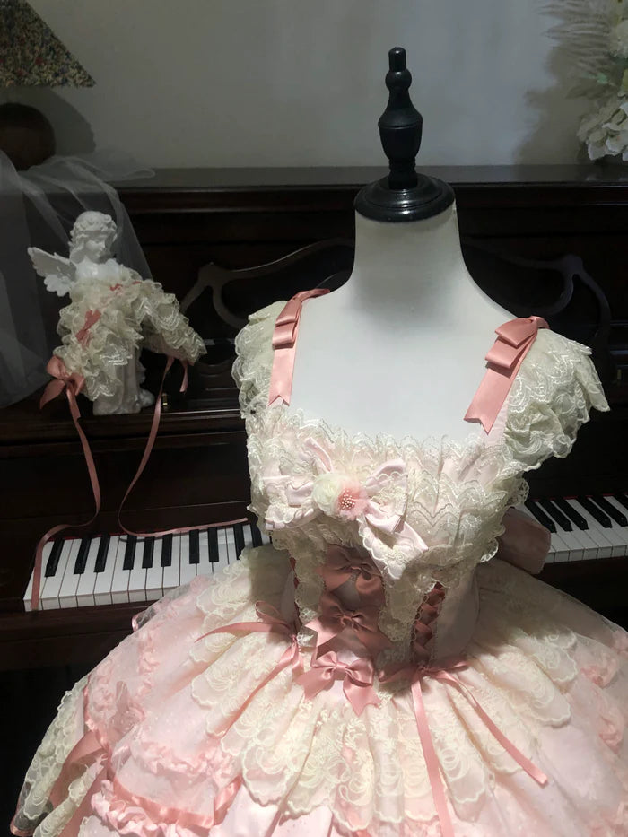 [Butterfly] - Ballet-style Sweet Lolita JSK Dress Sleeveless Kawaii Lace Graduation Cocktail Party Halloween Juniors Dresses