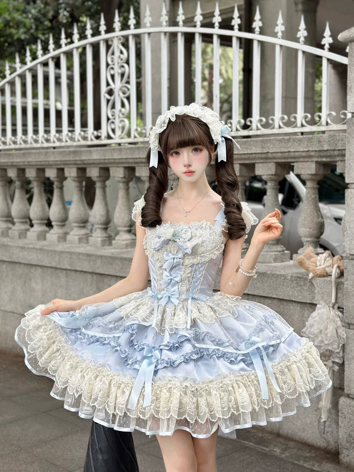 [Butterfly] - Ballet-style Sweet Lolita JSK Dress Sleeveless Kawaii Lace Graduation Cocktail Party Halloween Juniors Dresses