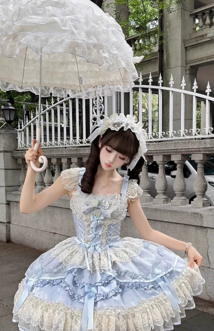 [Butterfly] - Ballet-style Sweet Lolita JSK Dress Sleeveless Kawaii Lace Graduation Cocktail Party Halloween Juniors Dresses