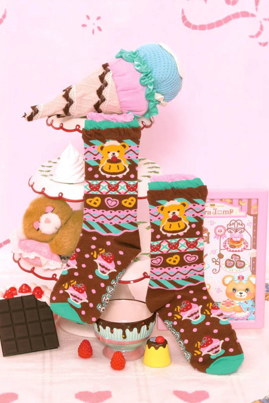 Pudding Bear Socks ~ Lutra Jump