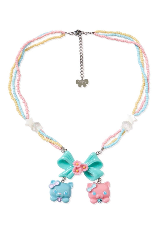 Retro Cat Ribbon Necklace