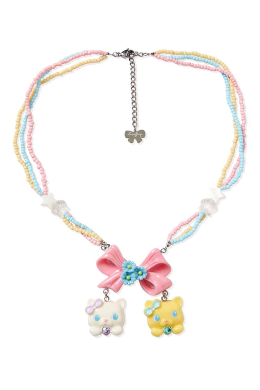 Retro Cat Ribbon Necklace