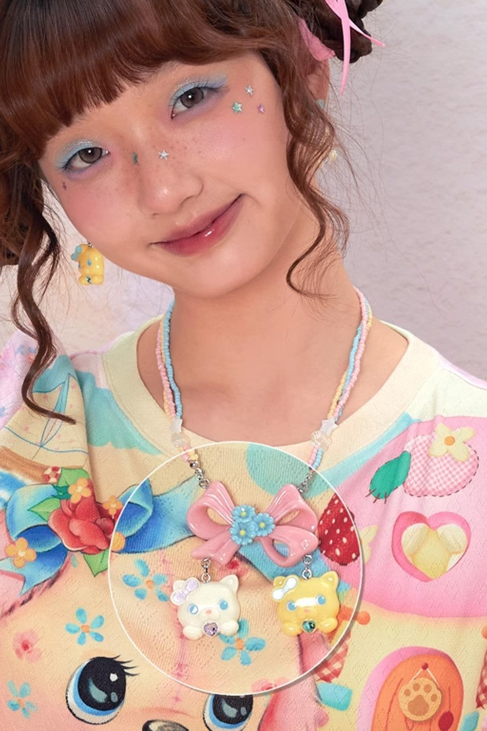 Retro Cat Ribbon Necklace